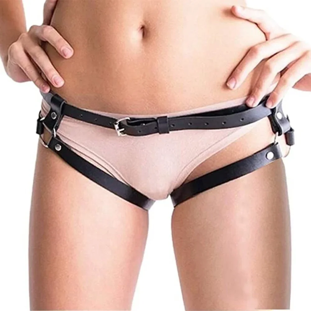 𝅺SEXY Belly Waist Belt Leather Body Harness Leg Garter Thigh Cosplay BDSM NWT